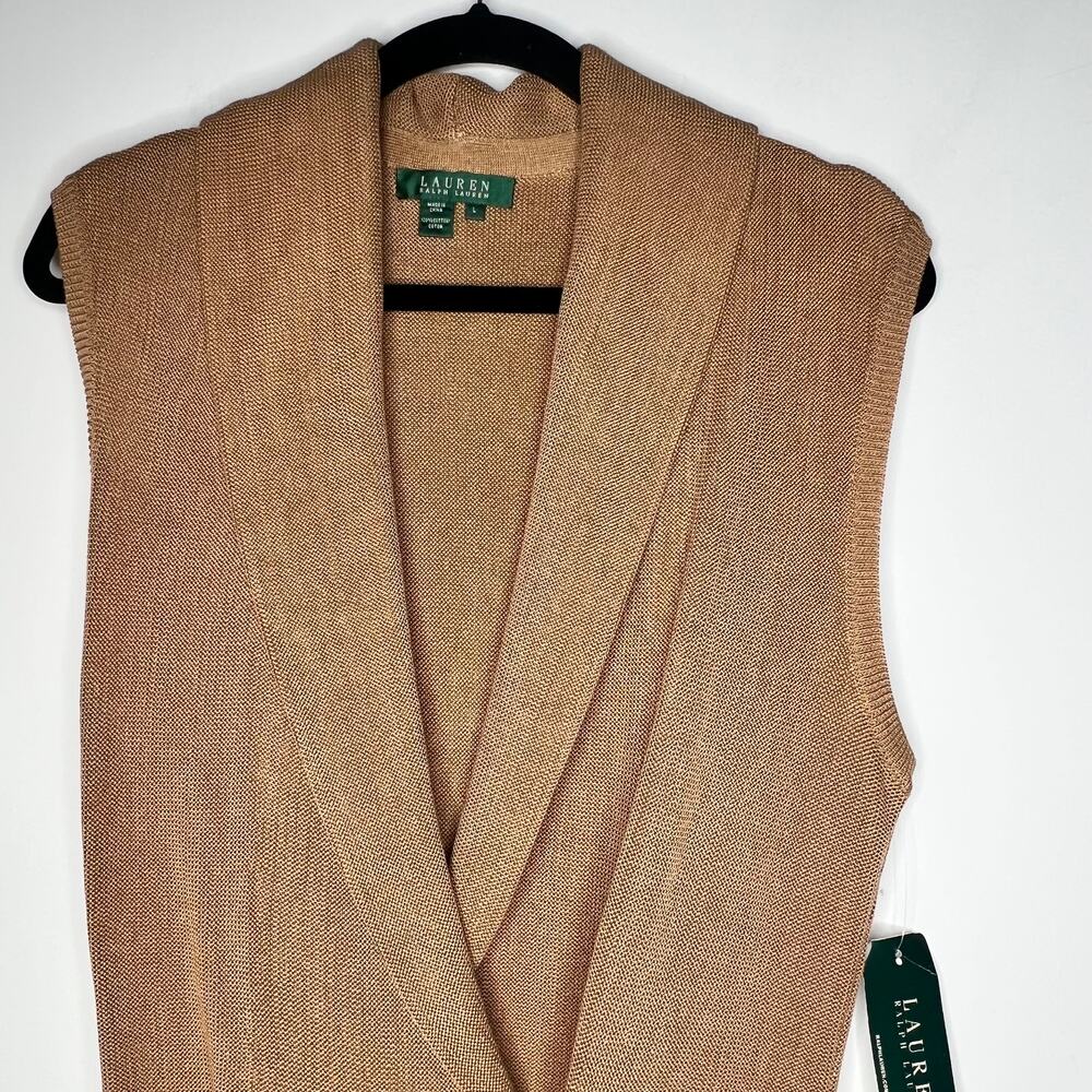 Lauren Ralph Lauren Knit Sleeveless Wrap Top Size Large - Picture 4 of 7